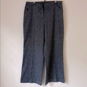 Cuffed Leg Black Pattern Pants - Size 14